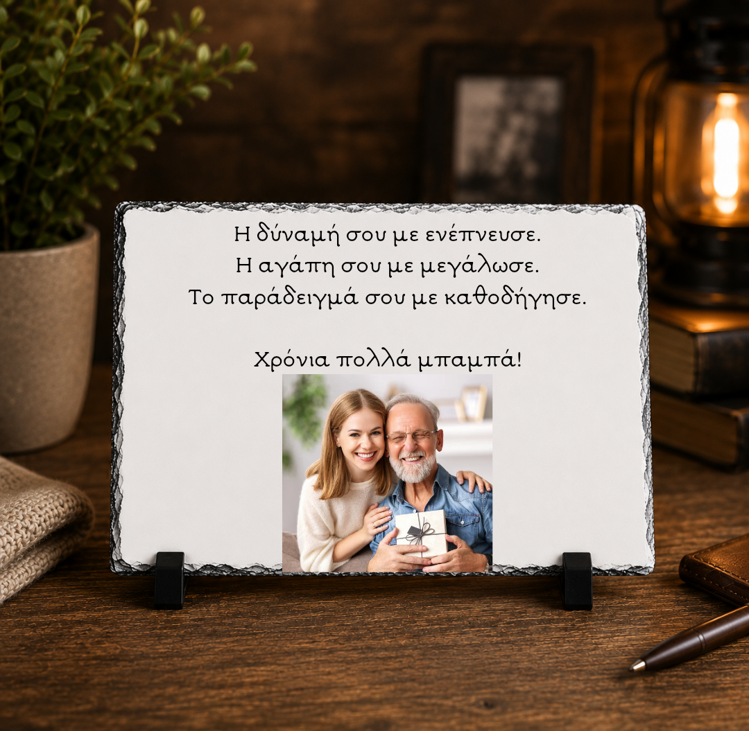 Προσωποποιημένη Πέτρα με Φωτογραφία για τον Μπαμπά